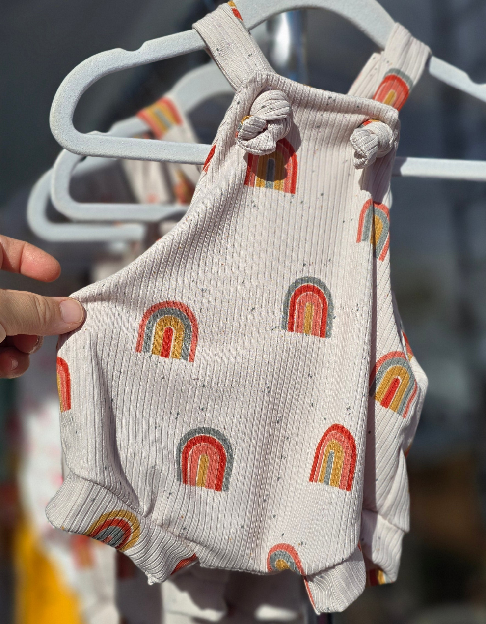 Rainbows Knotted Shorties Overalls