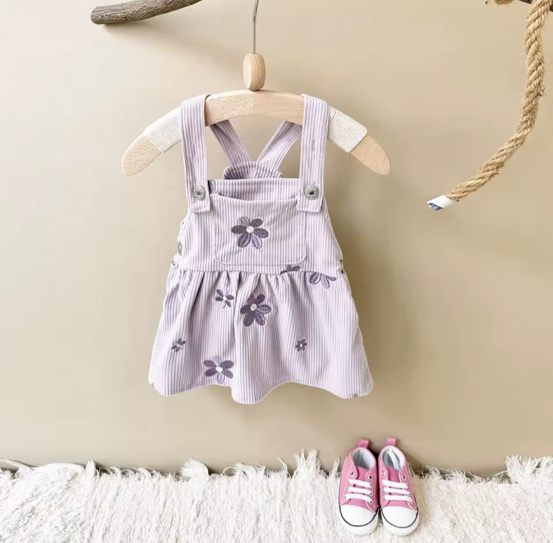 Purple Floral Dress Overalls