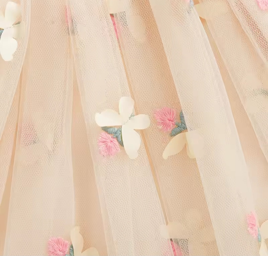 Tulle Puffy Floral Dress