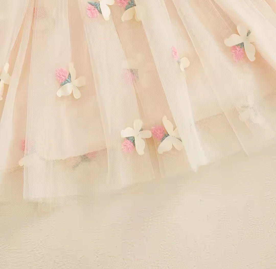 Tulle Puffy Floral Dress