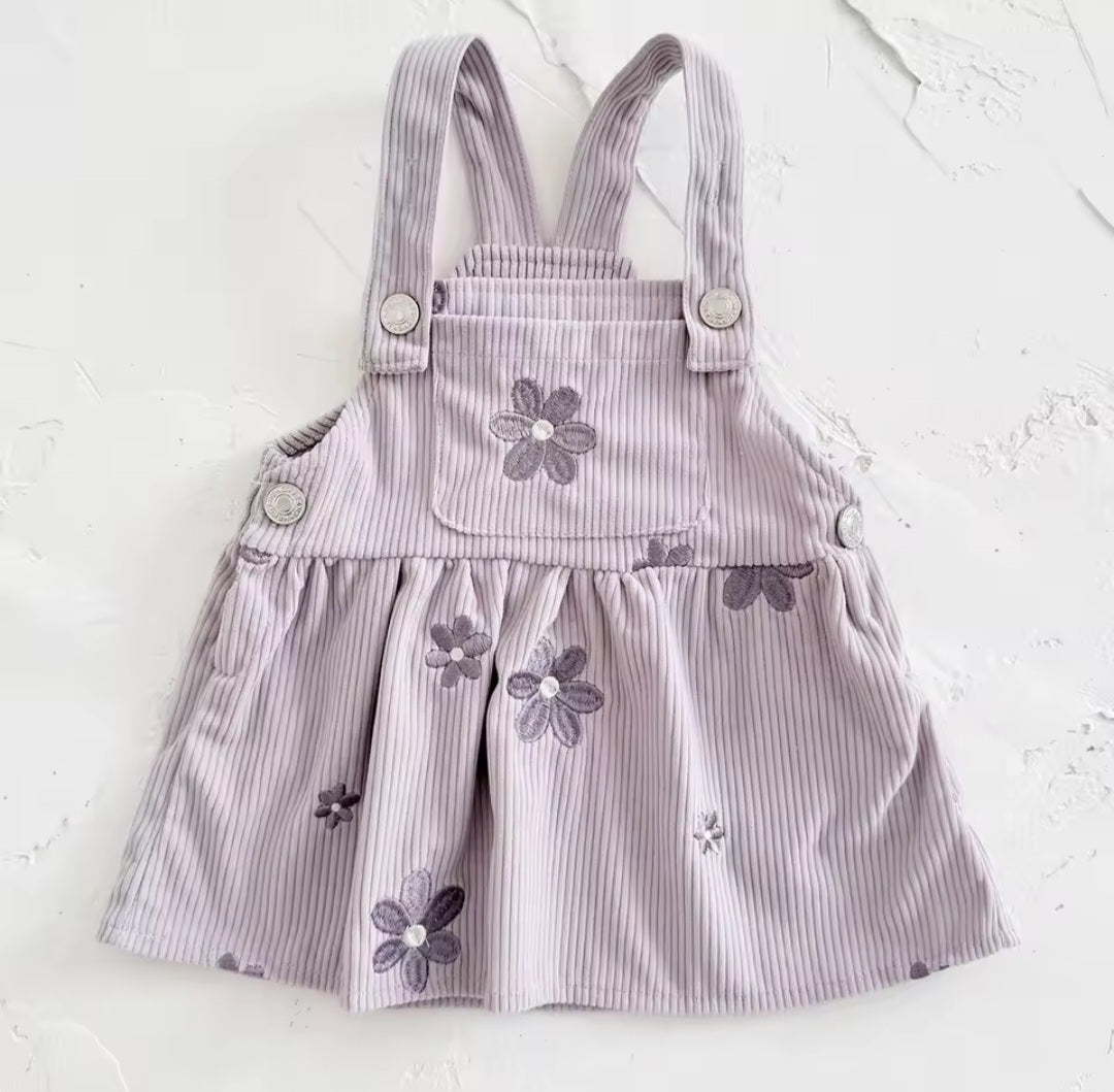 Purple Floral Dress Overalls