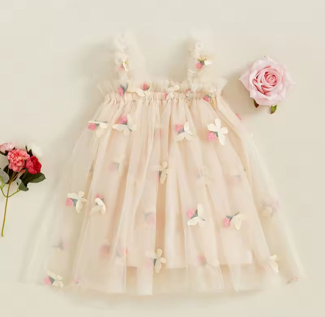 Tulle Puffy Floral Dress