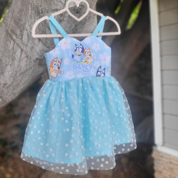 blue dress with bees Budding Bees Girls Blue Denim Regular Fit Dress