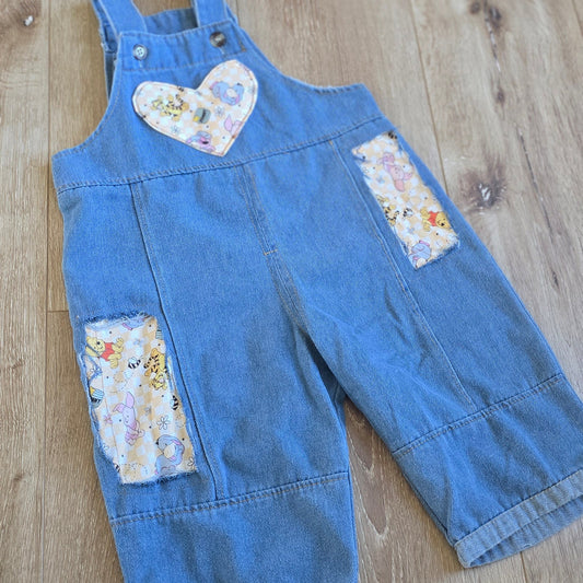 Bear Checkered Patched Overalls