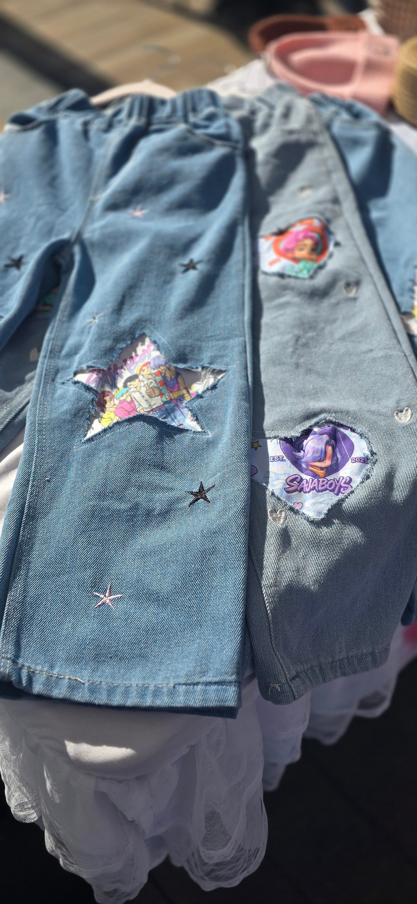 Saja Stars Patched Jeans