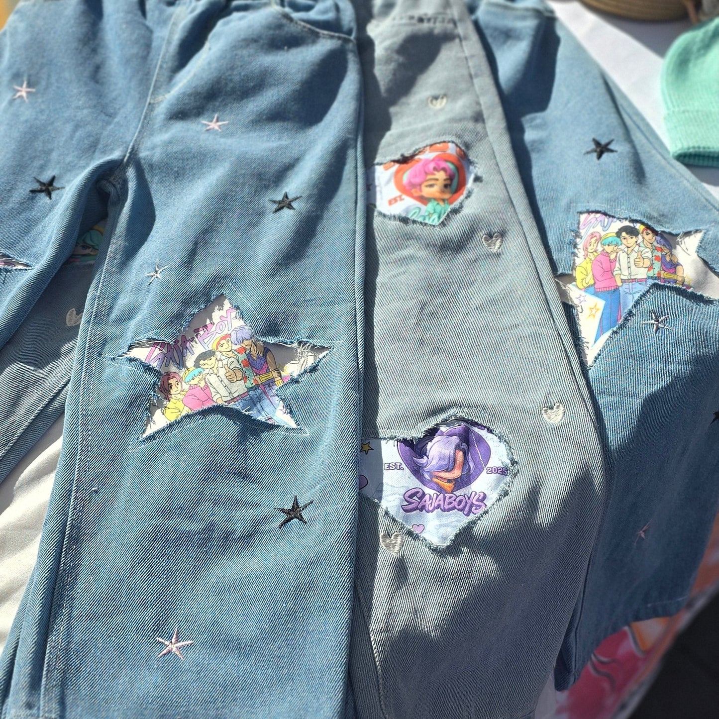 Saja Stars Patched Jeans