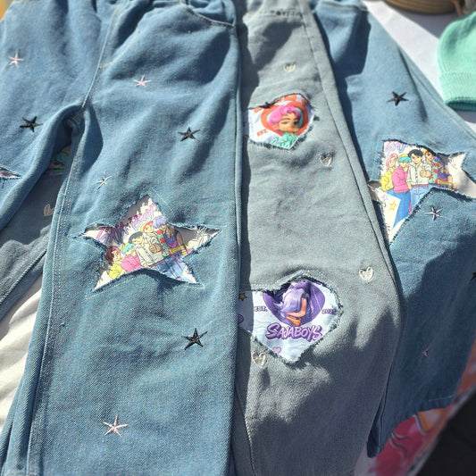 Saja Stars Patched Jeans